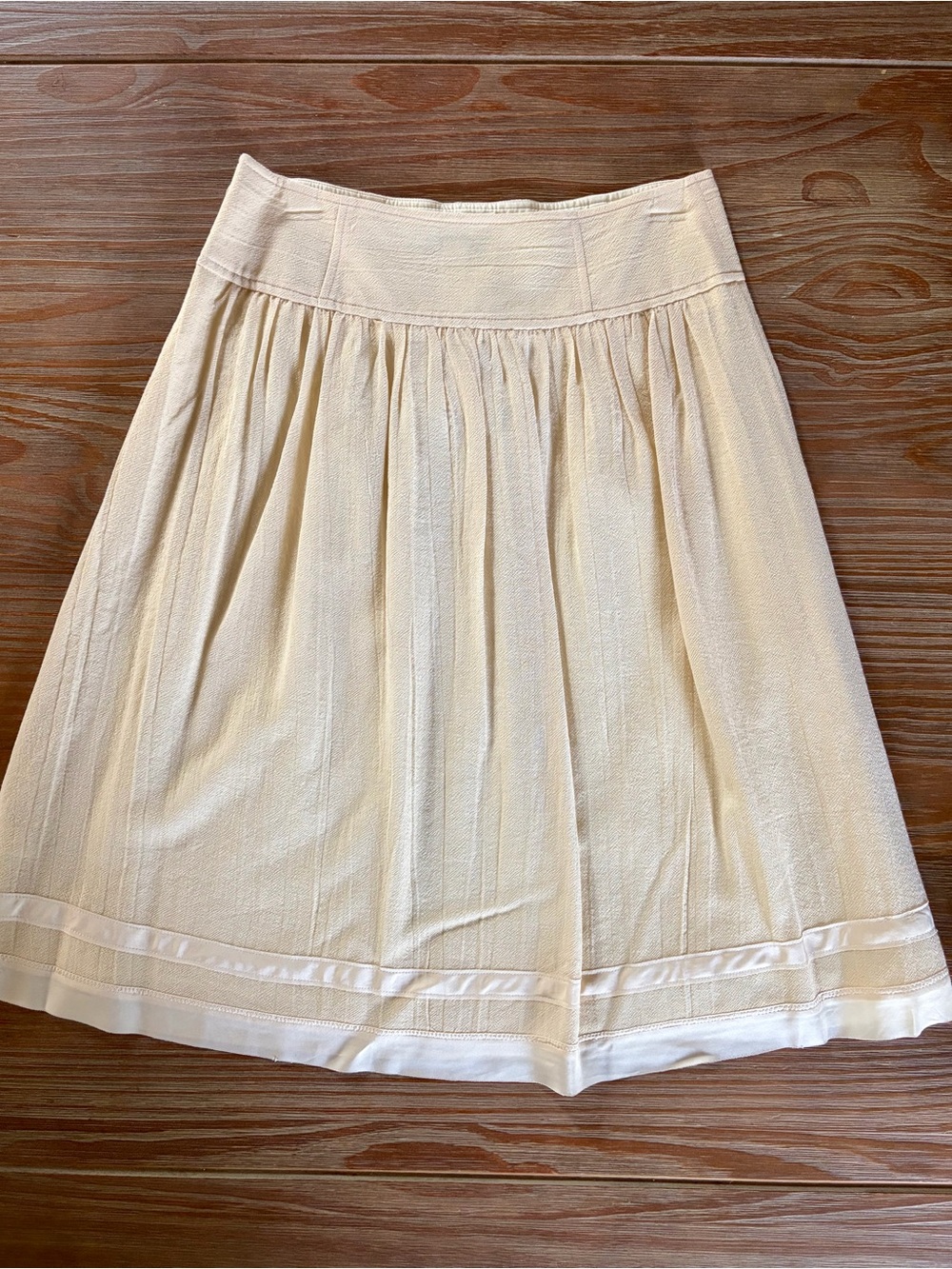 NWT Banana Republic Wool Cream Gathered A-Line Skirt